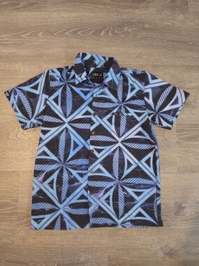 Tanoa Blue & Black Kids Button-Down Shirt